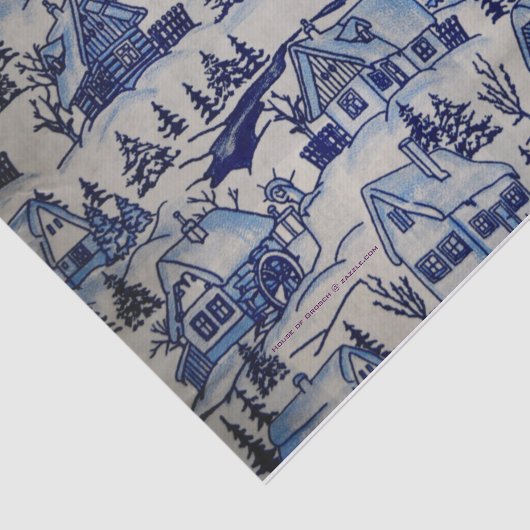 Oud kerstfeestdorp tissuepapier (Detail)