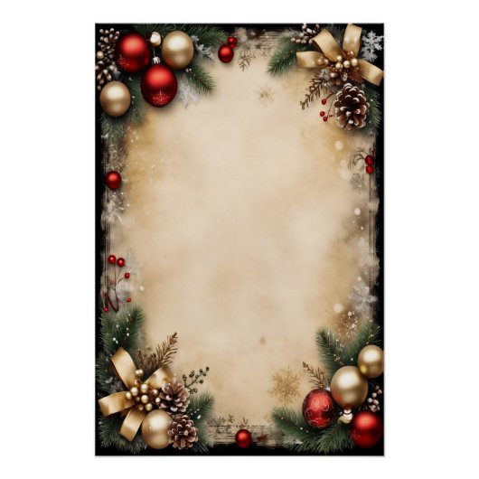 Oud kerstframe perfect poster (Voorkant)