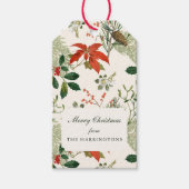 Oud Kerstgroen Patroon Cadeaulabel (Voorkant)