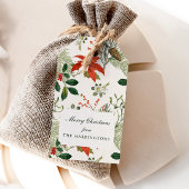 Oud Kerstgroen Patroon Cadeaulabel