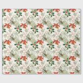 Oud kerstgroen patroon cadeaupapier (Vlak)