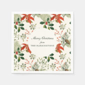 Oud Kerstgroen Patroon Servet (Voorkant)