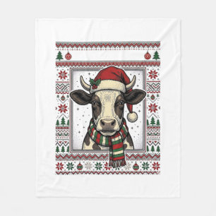 Oud kerstkoe lelijk T-shirtontwerp_1 Fleece Deken