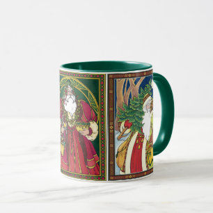 Oud Kerstmis, 3 verschillende Kerstmannen Mok