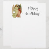Oud Kerstmis, Antieke Victoriaanse Engel Die Cut (Voorkant / Achterkant)