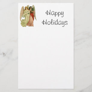 Oud Kerstmis, Antieke Victoriaanse Engel Die Cut Briefpapier