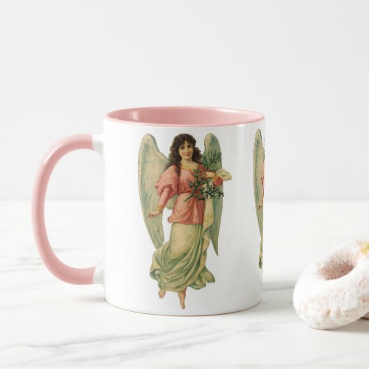 Oud Kerstmis, Antieke Victoriaanse Engel Mok (Met donut)