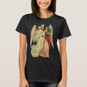Oud Kerstmis, Antieke Victoriaanse Engel Uitgestan T-shirt