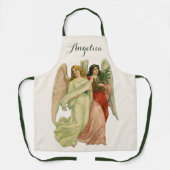 Oud Kerstmis, Antieke Victoriaanse Engel Uitknipse Schort (Voorkant)