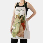 Oud Kerstmis, Antieke Victoriaanse Engel Uitknipse Schort (Insitu)