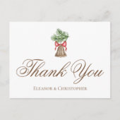 Oud Kerstmis Bel Trouw Aangepaste Dank Je Briefkaart (Voorkant)