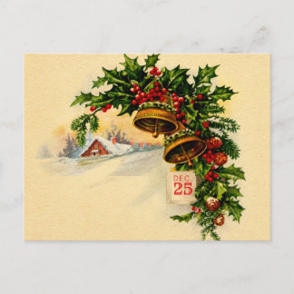Oud Kerstmis Bel Vakantie Ansichtkaart Briefkaart