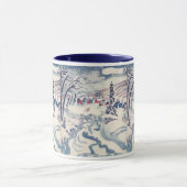 Oud Kerstmis, besneeuws landschap met winterdorp Mok (Midden)