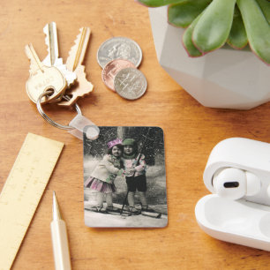 Oud Kerstmis, Beste Vrienden op Ski's Sleutelhanger