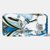 Oud Kerstmis, Blauwe Kerstman met Sneeuwbol Case-Mate iPhone Case (Achterkant (horizontaal))