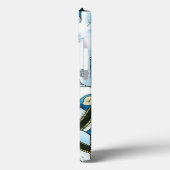 Oud Kerstmis, Blauwe Kerstman met Sneeuwbol Case-Mate iPhone Case (Achterkant / Links)
