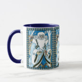 Oud Kerstmis, Blauwe Kerstman met Sneeuwbol Mok (Links)