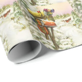 Oud Kerstmis, Brievenbussen in Winterlandschap Cadeaupapier (Rol Hoek)