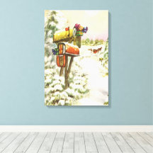 Oud Kerstmis, Brievenbussen in Winterlandschap 