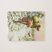 Oud Kerstmis, Brievenbussen in Winterlandschap  Legpuzzel (Horizontaal)