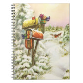 Oud Kerstmis, Brievenbussen in Winterlandschap Notitieboek (Voorkant)