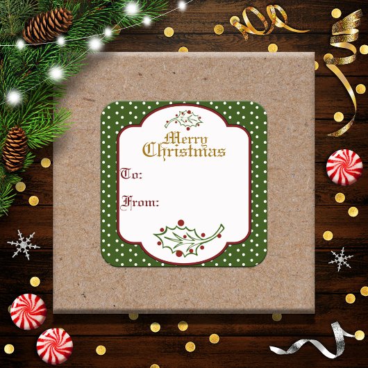 Oud Kerstmis Cadeautag Sticker