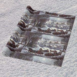 Oud Kerstmis, Central Park in de Winter Cadeaupapier