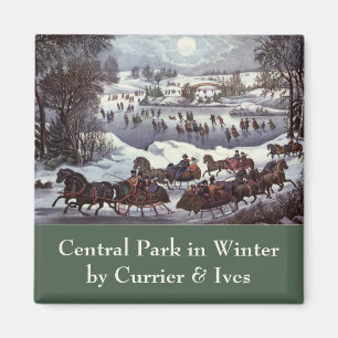 Oud Kerstmis, Central Park in de Winter Magneet