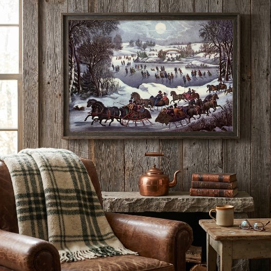 Oud Kerstmis, Central Park in de Winter Poster