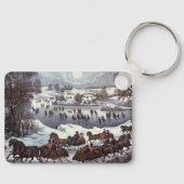 Oud Kerstmis, Central Park in de Winter Sleutelhanger (Voorkant)