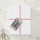 Oud Kerstmis Dorp Cadeaubijslag Cozy Kerstmis Cadeaulabel (Met Touw)