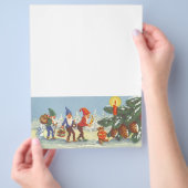 Oud Kerstmis, Elfen in het besneeuwde woud Winter Flyer (Hand)