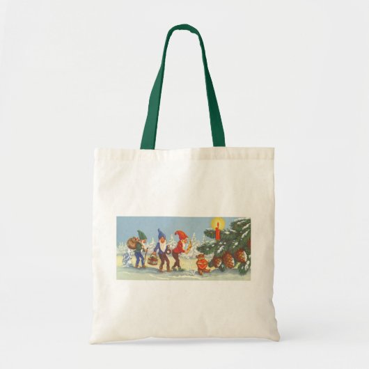 Oud Kerstmis, elfen in het besneeuwde woud winter Tote Bag (Voorkant)