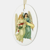 Oud Kerstmis, Engelachtige Victoriaanse Engelen Keramisch Ornament (Links)
