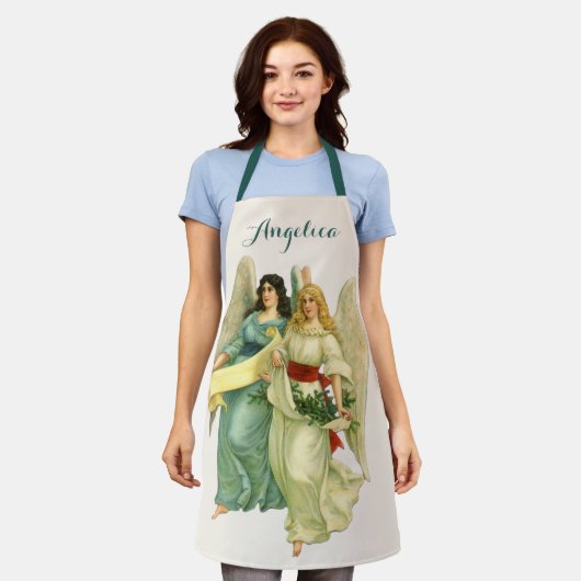 Oud Kerstmis, engelachtige Victoriaanse engelen Schort (Gedragen)