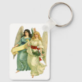 Oud Kerstmis, engelachtige Victoriaanse engelen Sleutelhanger (Achterkant)