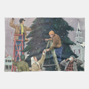 Oud Kerstmis, Familie die Lichtjes aan de Boom Han Theedoek