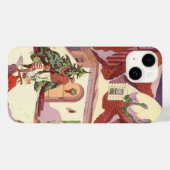 Oud Kerstmis, familiehuis in de sneeuw Case-Mate iPhone Case (Achterkant (horizontaal))