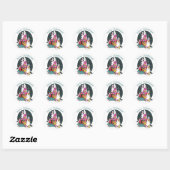 Oud Kerstmis, Fancy Victoriaanse stadsmensen Ronde Sticker (Vel)