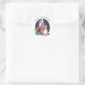 Oud Kerstmis, Fancy Victoriaanse stadsmensen Ronde Sticker (Tas)