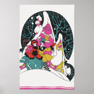 Oud Kerstmis, Fancy Victorianse stadsmensen Poster