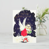 Oud Kerstmis Feestdagenkaart (Staand voorkant)