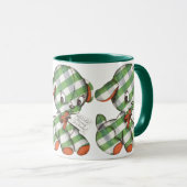 Oud Kerstmis Gingham Hond Knuffel Mok (Voorkant rechts)