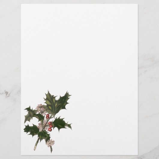 Oud Kerstmis, groene hulstplant met bessen Flyer (Voorkant)