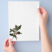 Oud Kerstmis, groene hulstplant met bessen Flyer (Hand)