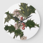 Oud Kerstmis, groene hulstplant met bessen Grote Klok (Voorkant)