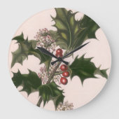 Oud Kerstmis, Hulstplant met Rode Bessen Grote Klok (Voorkant)