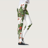 Oud Kerstmis, Hulstplant met Rode Bessen Leggings (Rechts)