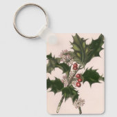 Oud Kerstmis, Hulstplant met Rode Bessen Sleutelhanger (Voorkant)