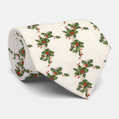 Oud Kerstmis, Hulstplant met Rode Bessen Stropdas (Opgerold)